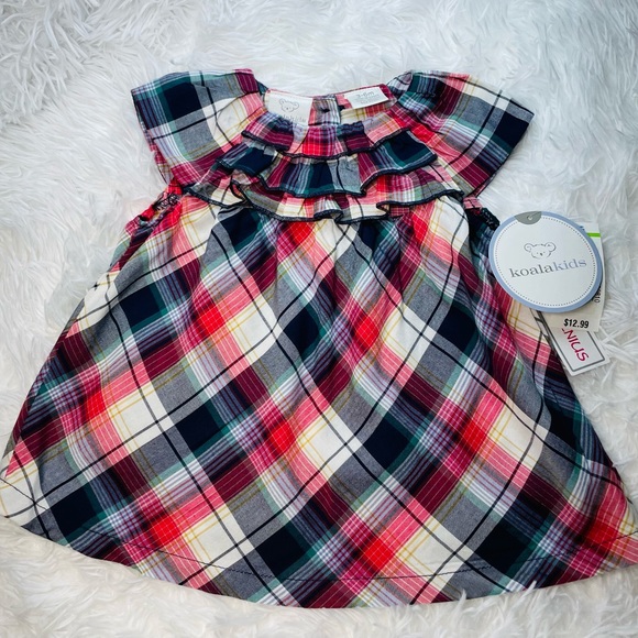 koala kids 3-6 months BLUE AND RED Dress - Picture 1 of 7